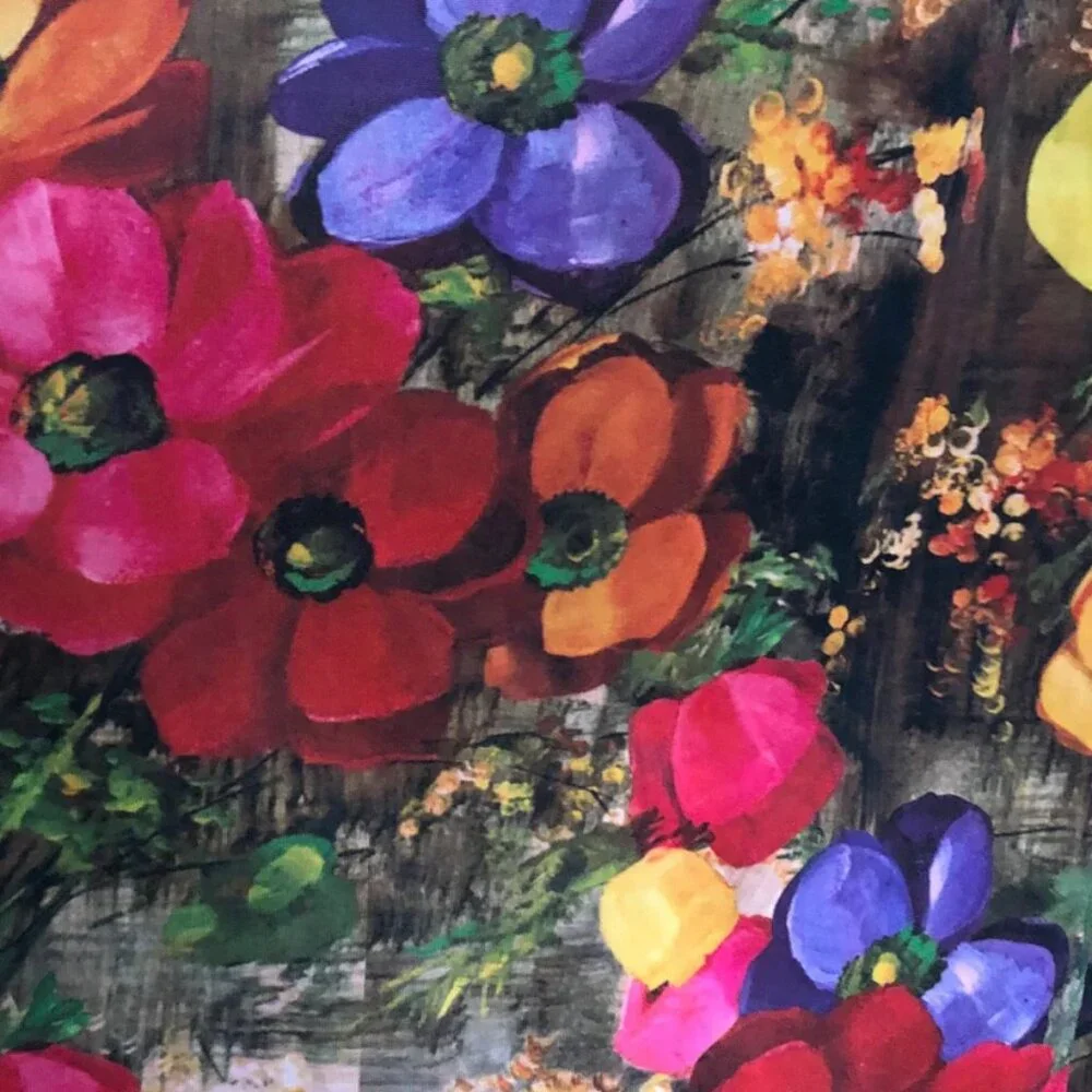 Gorgeous Vintage 1970's Autumnal Floral Print Kimono Sleeve Bohemian Maxi Dress - Picture 3 of 8